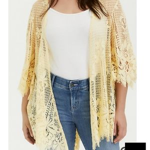 Yellow lace kimono